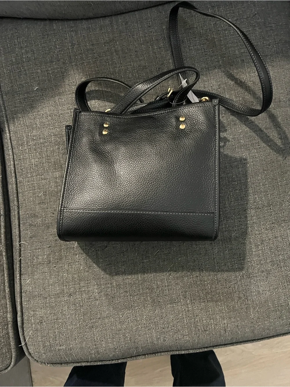Coach Black Pebbled Leather Shoulder Crossbody with Gold Accents